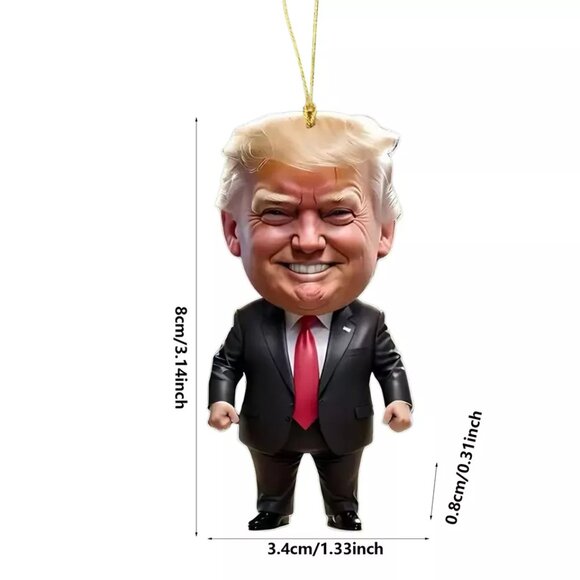 Set of (4) DONALD TRUMP ORNAMENTS - 2D Acrylic - Limited Quantity - MAGA - Picture 8 of 8